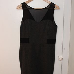 Kensie sheer top dress gray/black